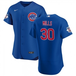 Men Chicago Cubs 30 Alec Mills Men Nike Royal Alternate 2020 Flex Base Player Jersey