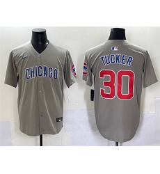 Men Chicago Cubs 30 Kyle Tucker Grey Limited Stitched Baseball Jersey Men Chicago Cubs 30 Kyle Tucker Grey Limited Stitched Baseball Jersey