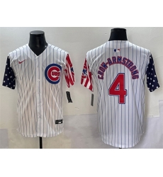 Men Chicago Cubs 4 Pete Crow Armstrong White Pinstripe 2025 Independence Day Vapor Premier Limited Stitched Baseball Jersey Men Chicago Cubs 4 Pete Crow Armstrong White Pinstripe 2025 Independence Day Vapor Premier Limited Stitched Baseball Jersey