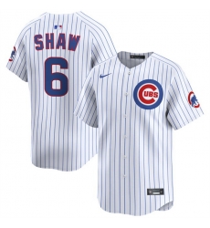 Men Chicago Cubs 6 Matt Shaw White Home Limited Stitched Baseball Jersey