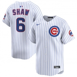 Men Chicago Cubs 6 Matt Shaw White Home Limited Stitched Baseball Jersey