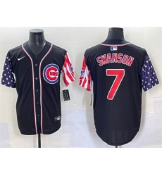 Men Chicago Cubs 7 Dansby Swanson Black 2025 Independence Day Vapor Premier Limited Stitched Baseball Jersey Men Chicago Cubs 7 Dansby Swanson Black 2025 Independence Day Vapor Premier Limited Stitched Baseball Jersey