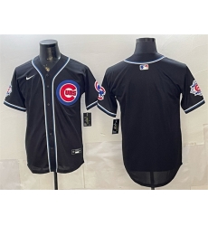 Men Chicago Cubs Blank 2026 Fashion Replica Black Out Stitched Baseball Jersey