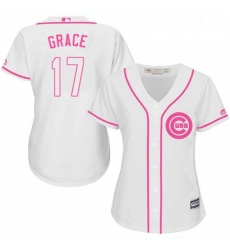 Womens Majestic Chicago Cubs 17 Mark Grace Authentic White Fashion MLB Jersey