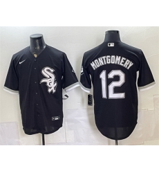 Men Chicago White Sox  12 Colson Montgomery Black Stitched Baseball Jersey
