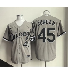 Men Chicago White Sox 45 Michael Jordan Grey Cool Base Stitched Jersey Men Chicago White Sox 45 Michael Jordan Grey Cool Base Stitched Jersey