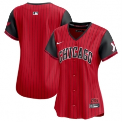 Women Chicago White Sox Blank Red Black 2025 City Connect Limited Stitched Baseball Jersey