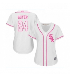 Womens Chicago White Sox 24 Brandon Guyer Authentic White Fashion Cool Base Baseball Jersey 