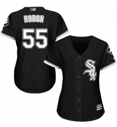 Womens Majestic Chicago White Sox 55 Carlos Rodon Replica Black Alternate Home Cool Base MLB Jersey