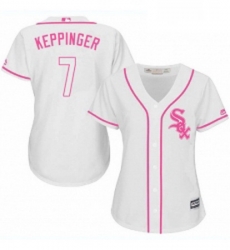 Womens Majestic Chicago White Sox 7 Jeff Keppinger Replica White Fashion Cool Base MLB Jersey