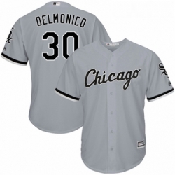 Youth Majestic Chicago White Sox 30 Nicky Delmonico Replica Grey Road Cool Base MLB Jersey 