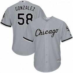Youth Majestic Chicago White Sox 58 Miguel Gonzalez Authentic Grey Road Cool Base MLB Jersey 