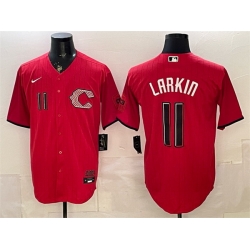 Men Cincinnati Reds  11 Barry Larkin Red 2026 City Connect Stadium Stitched Baseball Jersey