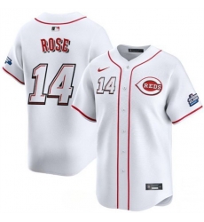 Men Cincinnati Reds 14 Pete Rose White 2025 Speedway Classic Home Limited Stitched Baseball Jersey