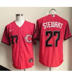 Men Cincinnati Reds  27 Sal Stewart Red 2026 City Connect Stadium Stitched Baseball Jersey