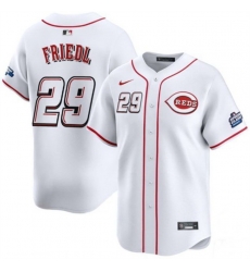 Men Cincinnati Reds 29 TJ Friedl White 2025 Speedway Classic Home Limited Stitched Baseball Jersey Men Cincinnati Reds 29 TJ Friedl White 2025 Speedway Classic Home Limited Stitched Baseball Jersey