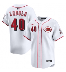 Men Cincinnati Reds 40 Nick Lodolo White Home Limited Stitched Baseball Jersey Men Cincinnati Reds 40 Nick Lodolo White Home Limited Stitched Baseball Jersey