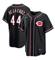 Men Cincinnati Reds  44 Elly De La Cruz 2026 Fashion Replica Black Out Stitched Baseball Jersey
