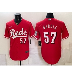 Men Cincinnati Reds 57 Julian Garcia Red Stitched Baseball Jersey Men Cincinnati Reds 57 Julian Garcia Red Stitched Baseball Jersey