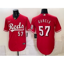 Men Cincinnati Reds  57 Julian Garcia Red Stitched Baseball Jersey