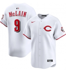 Men Cincinnati Reds 9 Matt McLain White 2025 Home Limited Stitched Baseball Jersey