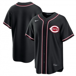 Men Cincinnati Reds Blank 2026 Fashion Replica Black Out Stitched Baseball Jersey