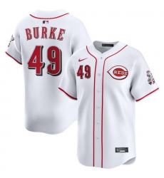 Men Cincinnati Reds Nike White Home Limited Custom Jersey Burke Brock 49