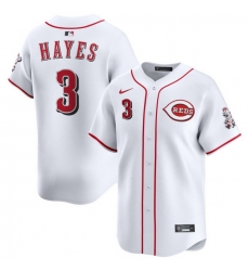 Men Cincinnati Reds Nike White Home Limited Custom Jersey Hayes Ke'Bryan 3
