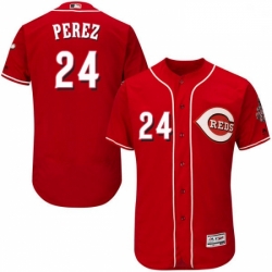 Mens Majestic Cincinnati Reds 24 Tony Perez Red Alternate Flex Base Authentic Collection MLB Jersey