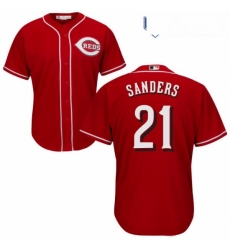 Youth Majestic Cincinnati Reds 21 Reggie Sanders Replica Red Alternate Cool Base MLB Jersey