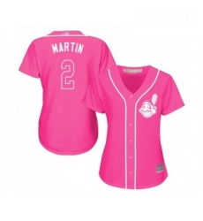 Womens Cleveland Indians 2 Leonys Martin Replica Pink Fashion Cool Base Baseball Jersey 