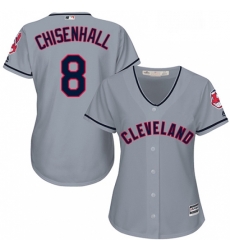 Womens Majestic Cleveland Indians 8 Lonnie Chisenhall Authentic Grey Road Cool Base MLB Jersey