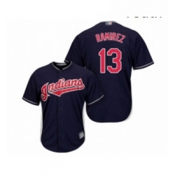 Youth Cleveland Indians 13 Hanley Ramirez Replica Navy Blue Alternate 1 Cool Base Baseball Jersey 