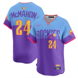 Men Colorado Rockies 24 Ryan McMahon Purple Light Blue 2025 City Connect Limited Stitched Baseball Jersey