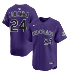 Men Colorado Rockies Nike Purple Alternate Limited Jersey Lorenzen Michael 24