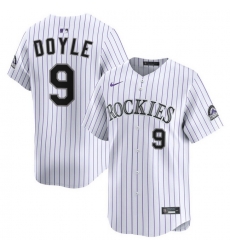 Men Colorado Rockies Nike White Alternate Limited Jersey Doyle Brenton 9