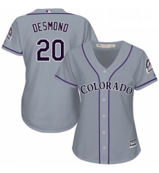 Womens Majestic Colorado Rockies 20 Ian Desmond Authentic Grey Road Cool Base MLB Jersey