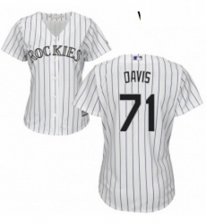 Womens Majestic Colorado Rockies 71 Wade Davis Replica White Home Cool Base MLB Jersey 