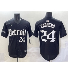 Men Detroit Tigers 24 Miguel Cabrera Black 27Motor Gothic Edition 27 Vapor Premier Limited Stitched Baseball Jersey Men Detroit Tigers 24 Miguel Cabrera Black 27Motor Gothic Edition 27 Vapor Premier Limited Stitched Baseball Jersey
