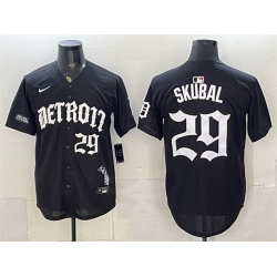 Men Detroit Tigers  29 Tarik Skubal 2026 Black  Motor Gothic Edition  Vapor Premier Limited Stitched Baseball Jersey