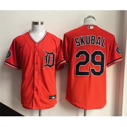 Men Detroit Tigers  29 Tarik Skubal Orange 2026 Alternate Stitched Baseball Jersey
