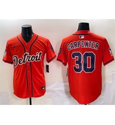 Men Detroit Tigers 30 Kerry Carpenter Orange With Patch Vapor Premier Limited Stitched Baseball Jersey Men Detroit Tigers 30 Kerry Carpenter Orange With Patch Vapor Premier Limited Stitched Baseball Jersey
