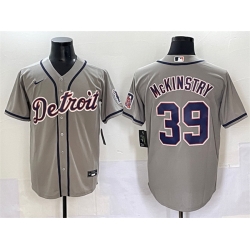 Men Detroit Tigers 39 Zach McKinstry Grey Cool Base Stitched Baseball Jersey