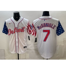 Men Detroit Tigers  7 Kevin McGonigle 2026 White USA Flag Vapor Premier Limited Stitched Baseball Jersey