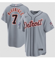 Men Detroit Tigers  7 Kevin McGonigle Gray 2026 All Star Game   USA 250 Patch Stitched Baseball Jersey