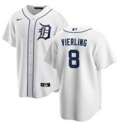 Men Detroit Tigers 8 Matt Vierling White Cool Base Stitched Baseball Jersey