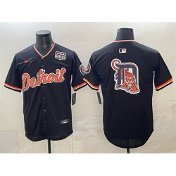 Men Detroit Tigers Team Big Logo Navy 2026 Alternate USA 250  Patch Vapor Premier Limited Stitched Baseball Jersey