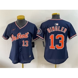 Women Detroit Tigers  13 Dillon Dingler Navy 2026 Alternate Vapor Premier Limited Stitched Baseball Jersey