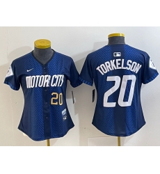 Women Detroit Tigers 20 Spencer Torkelson 2024 Navy City Connect Cool Base Limited Stitched Baseball Jersey 1 Women Detroit Tigers 20 Spencer Torkelson 2024 Navy City Connect Cool Base Limited Stitched Baseball Jersey 1