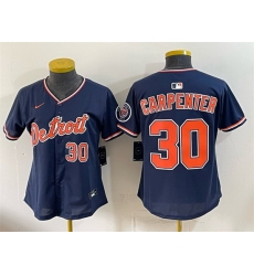 Women Detroit Tigers  30 Kerry Carpenter Navy 2026 Alternate Vapor Premier Limited Stitched Baseball Jersey  